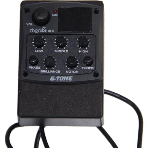Cherub GT Series Acoustic Guitar Preamp GT-3 4-Band EQ with Tuner and Notch guitar pick holder
