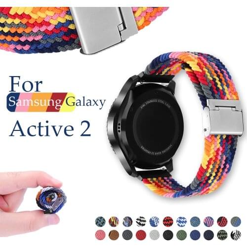 Adjustable Nylon for Samsung Galaxy Watch bands Active 2 Watch Strap Length Adjustable Bracelet Watch band for Huawei Watch GT 2