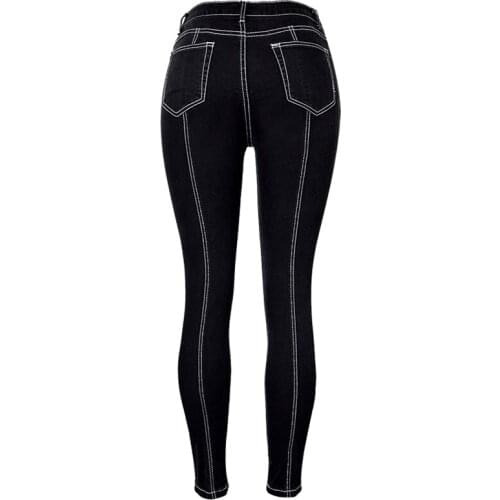 Chic Black High waist Cool Jeans Women Skinny Denim Pencil Pants Capris Casual Hot Jeans Female