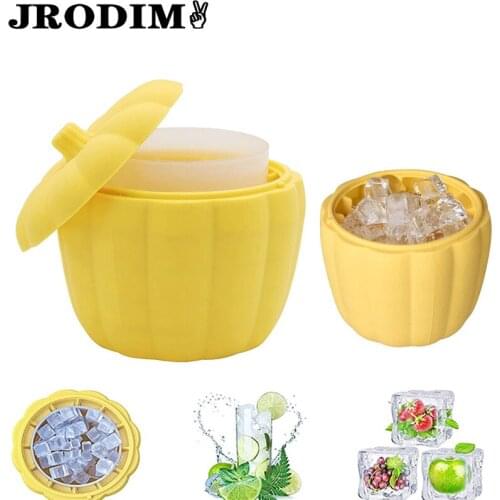 Silicone Pumpkin Ice Cube Molds DIY Ice Cube Moulds Maker Portable Ice Bucket for Whiskey Cocktail Kitchen Bar Tools Accessories