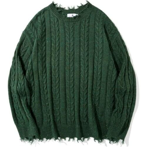 EukaaRu Twist Design Hip Hop Sweater for Men Woman BF Loose Round Neck Tops Street Trend Pullover Streetwear Sweater Men Clothes