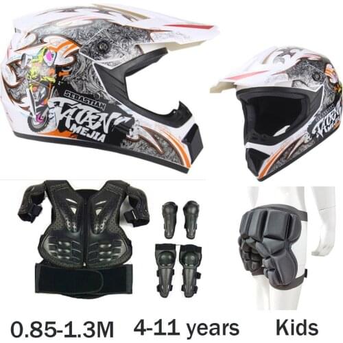Universal Model Child Latka Youth Motorcycle Body Armor Vest Knee Elbow Guard Kids off road Motocross helmet