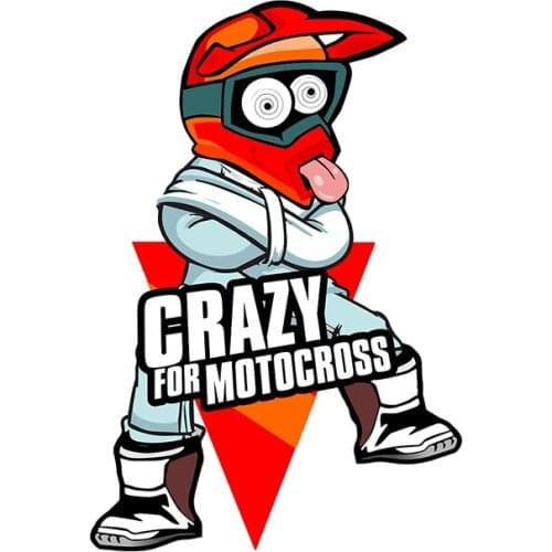 EARLFAMILY 13cm x 11.6cm for Crazy for Motocross DIY Car Stickers Fashion Occlusion Scratch 3D Funny Decal Vehicle Decoration