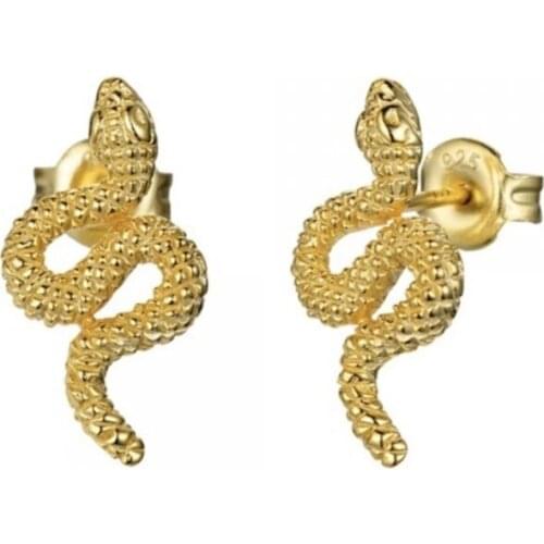 BOAKO S925 Sterling Silver Stud Earrings Frosty Personality Creative Snake Earrings For Women GiftsB4