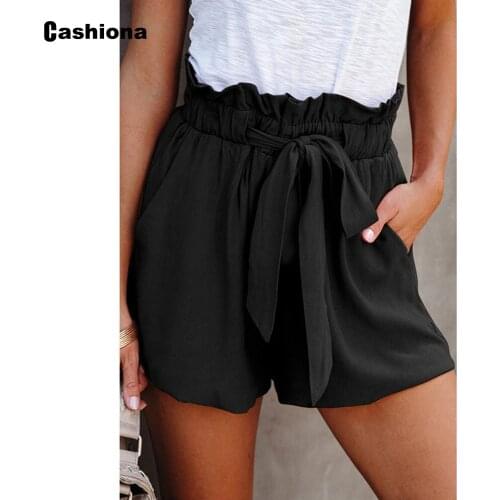 Cashiona Women High Waist Shorts Summer Sexy Lace-up Shorts Plus size 3xl Ladies 2021 European and American Style Short Pants