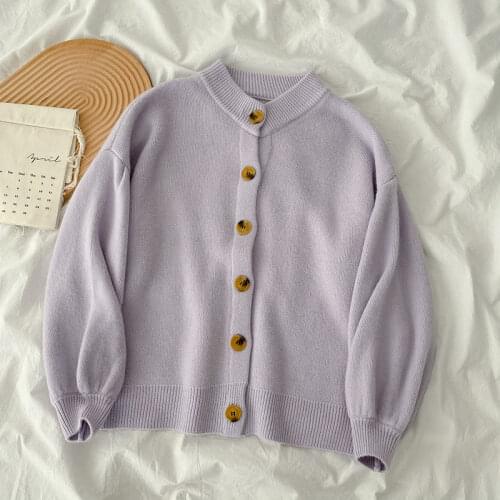 Sweet Style Solid Knitted Women Sweater Cardigan Soft Material Button Vintage Loose Thicken Warm Female Outwear Coats Tops