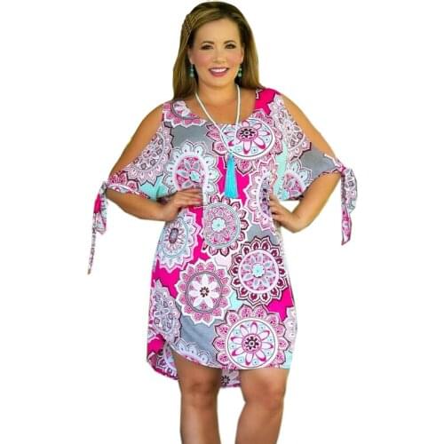 2020 Spring Summer Dresses Womens Cotton Plus Size Bandage Dress Sexy Party Off Shoulder O Neck Knee Dress Large Size XL-6XL