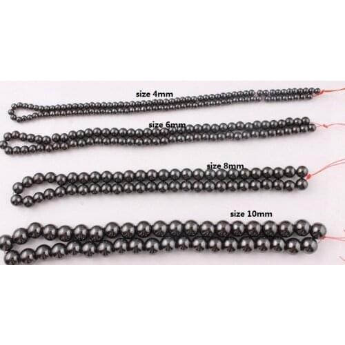 4 6 8 10 MM Natural Stone Black Gold Colorful ball Hematite crystal Beads bracelet necklace diy Jewelry Making hg2x