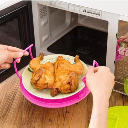 NEW 4 In 1 Microwave Plastic Stand Shelf Mini Heating Food Tray Cooling Rack Multifunction Kitchen Tool