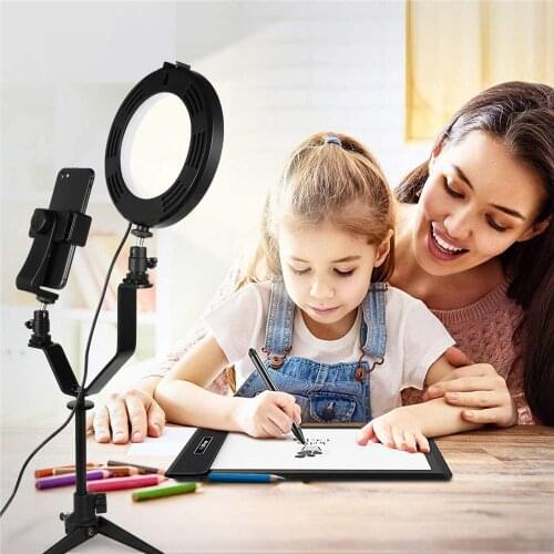 6" LED Ring Light Photo Lamp Light Bluetooth Cell Phone Stand Tripod Stand Fill light for Mobile Phone