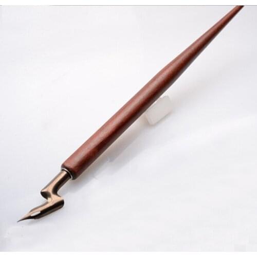 Antique Wooden Gothic Elbow Dip Pen Handwriting Calligraphy Copperplate Pen