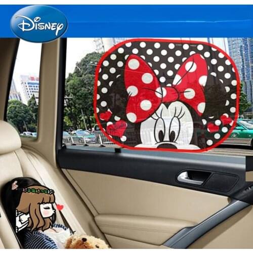 Disney Minnie Car Curtain Sunscreen Insulation Sunshade Curtain Car Shading Anti-static Adsorption Car Sticker