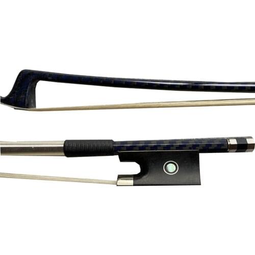 Free shipping Violin 3pc of Bow 4/4 Carbon Fiber Blue Plaid blue weave Bow For 4/4 Violin Well Balanced Violin Accessories New