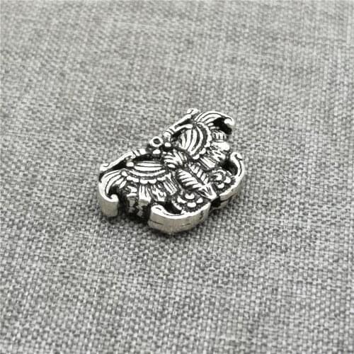 2 Pieces 925 Sterling Silver Butterfly Beads 2-Sided for Bracelet Necklace