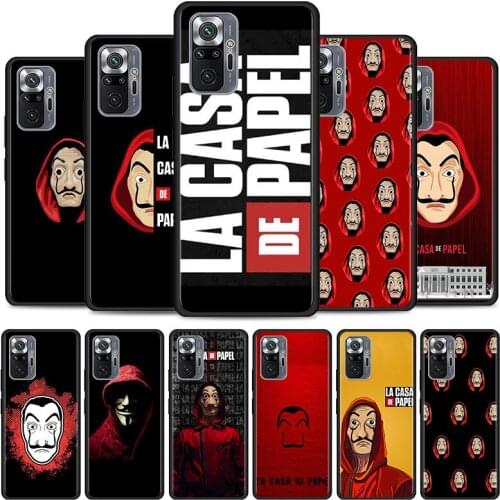 La Casa De Papel Cover For Xiaomi Redmi 9 9C 8 9A 7A 7 8A K40 6A 6 K30 Pro 9T K20 Cell Phone Case Black Soft Shell Coque