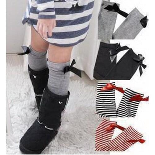 DHL 200pair 38CM 15" Baby Girl Knee High Socks Cotton Soft Knee High Socks for Little Girls 1T-10T