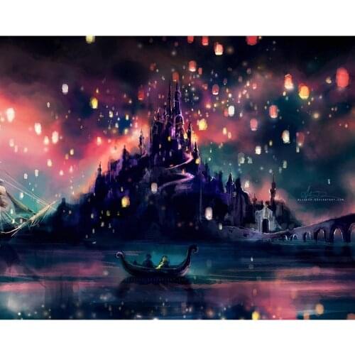 Div 5D Harry Castle Lantern Sea Full Diamond Painting cross stitch kits art Scenic 3D paint by diamonds