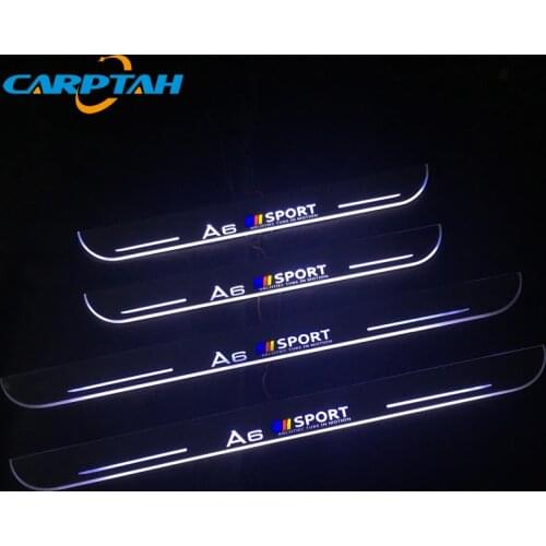 For Audi A6 C6 C7 C8 Avant Allroad 2005~2020 Dynamic LED Car Scuff Plate Trim Pedal Door Sill Pathway Moving Welcome Light