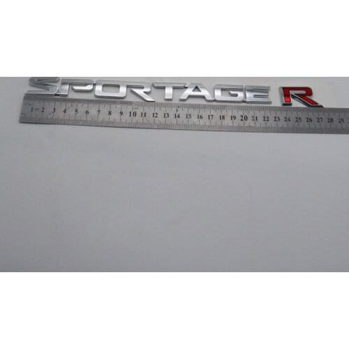 For Kia Sportage R Emblem Rear Trunk Logo Sticker Silver Black Letter Auto Badge Nameplate