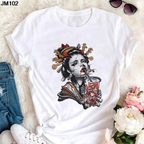 New Womens T-shirt Fashion Skeleton Girl Print Ladies T Shirt Summer Harajuku Streetwear Art Pattern Short Sleeve Female Tshirt