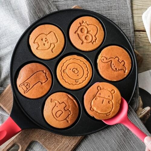 7 Hole Pot Egg Frying Pan High Quality Non Stick Pan Cute Little Animal Pattern Childrens Breakfast Machine For Gas Stove Only