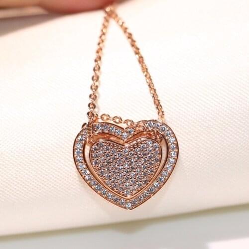 Classical Heart Pendant Luxury Jewelry Top Selling Victoria Star 925 Silver&Rose Gold Fill Party Girl Necklace For Women Gift