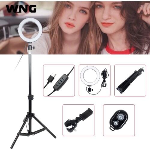 6 inch Mini LED Ring Light Portable Video Light for Youtube Photo Shooting 3 colors Adjustable LED Annular Lamp 3200K/5500K