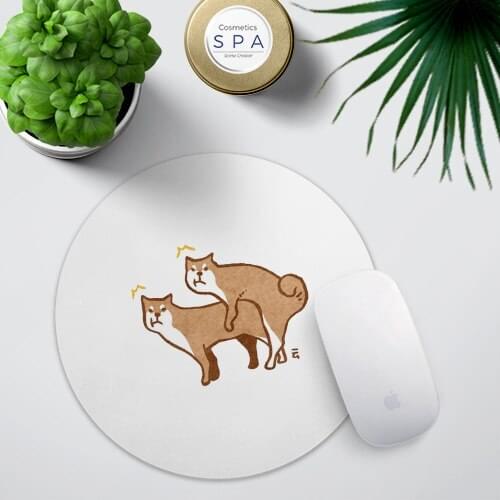 Computer Desk Mat Table Keyboard Mouse Pad Creative Lovely Illustration Personalized Two Dogs Non-slip Mat Gamer Mousepad Mat
