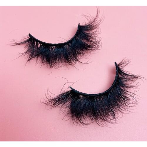 MIKIWI 25mm 1 Pair Fluffy Mink Eyelashes Long Messy False Eyelash Wholesale Dramatic Soft Eye-lashes Makeup 3D Mink Natural Lash