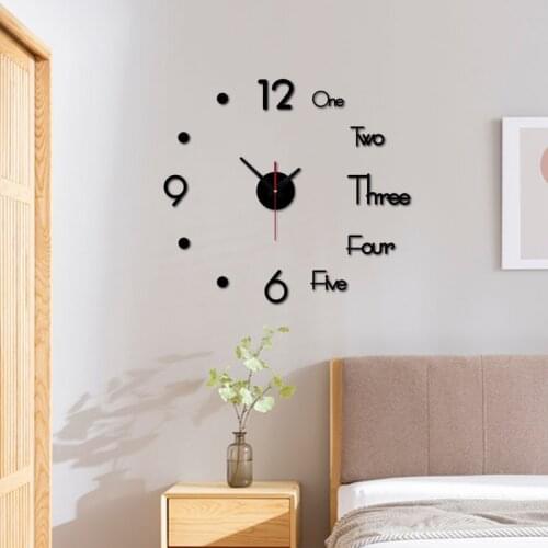 Wall Clock Stickers 3D Modern Watch Kitchen Quartz Needle Acrylic Home Decoration Living Room Silent Antique Round Acrylic Gifts