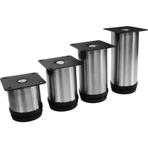 Stainless Steel Furniture Leg Adjustable Table Feet Replacement Cabinet Sofa Metal Foot with Screws Furniture Hardware