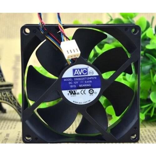 Original DS09225T12HP079 DC 12V 0.41A AVC four 9025 4-lines PWM temperature control CPU cooling fan