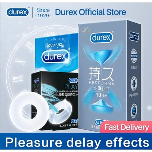 Durex Long Pleasure Condoms Climax Safe Delay Performa Long Lasting Climax-Control Condom Cock Ring Penis Sleeve