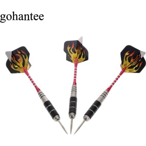 Gohantee 3Pcs/Set 22g Professional Electronic Steel Needle Tip Copper Darts,Grooved Aluminium Shaft & Barrel & Nice Dart Flights