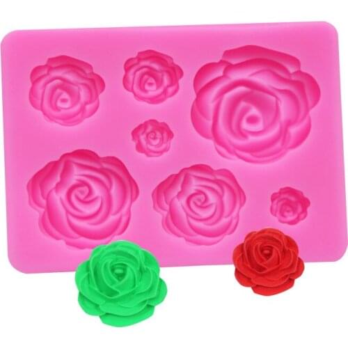 Rose Flower Silicone Molds Wedding Cupcake Topper Fondant Cake Decorating Tools Sugarcraft Candy Clay Chocolate Gumpaste Moulds