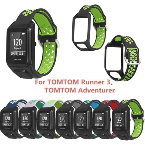 Replacement Two-Color Silicone Wrist Strap Watchband Bracelet for Tomtom Runner 3/Adventurer/Golfer 2/Runner 2 Cardio/Spark 3