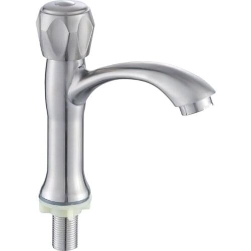 Basin Faucet 304 Stainless Steel Faucet Bathroom Mixer Tap Single Hole Single Cold Water Classic Basin Faucets