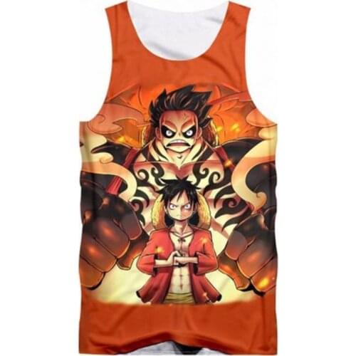 SOSHIRL One Piece Anime DBZ 3D All Over Print Tank Top Hipster Sleeveless T Shirt Summer Street Wear Tee Men Women Cool Beach