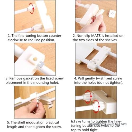 P8DE Window Sill Retractable Storage Rack Kitchen Storage Telescopic Rod Separator Board Nail-Free Partition Organizer