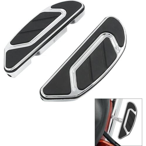 Motorcycle Black/Chrome Rear Passenger Airflow Floorboard Footboard For Harley Touring Electra Road Glide Dyna Softail