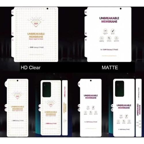 HD&Matte UNBreakable Membrane Screen Protector For Samsung Galaxy Z Fold 2 Full Cover Front Back Hydrogel Film For Galaxy Fold 3