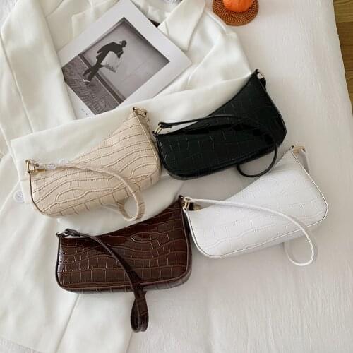 Ladies Underarm Shoulder Bags PU Leather Women Handbag Totes Exquisite Shopping Bag with Alligator Pattern Designed