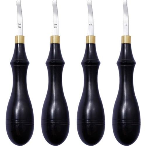 1Pcs 1-2.5mm DIY Handle Edge Skiving Beveling Leathercraft Knife Leather Craft Sewing Cutting Tools