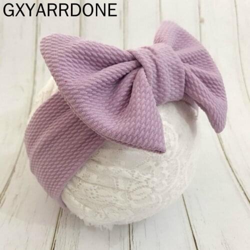 1pc 2019 New Solid Color Big Bow Turban Girls Kids Handmade Wide Stretch Headbands Hairband Headwraps Children Hair Accessories