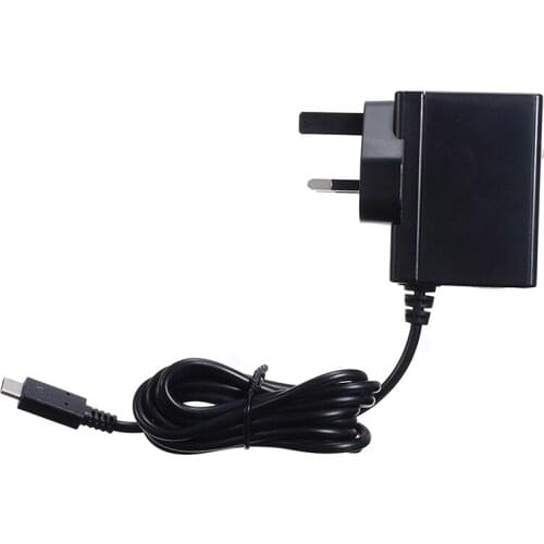 Pohiks 1pc Black High Quality 15V Power Charger Type-C Charging Cable Mains Adapter UK Plug For Nintend Switch
