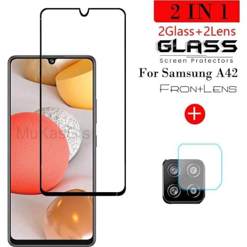 2-in-1 Camera +Tempered Glass For Samsung Galaxy A42 Screen Protector Explosion-proof Glass On Samsung A42 protective Glass