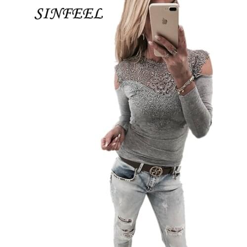 3xl High Quality Summer Fashion Sexy Lace T Shirt Women Basic T-shirts Female Casual Tops Long Sleeve T-shirt Women plus size
