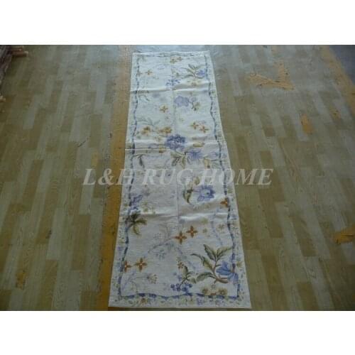 Free shipping 10K 2.5'X8' needlepoint runners,100% New Zealand wool rugs stunning flowers
