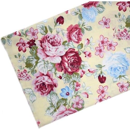 Free shipping 160cm Width rose Floral 100% cotton fabric home textile cloth for patchwork quilting sewing fabric