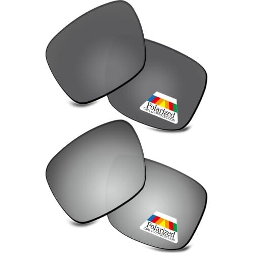 Bwake 2 Pairs Black & Silver Polarized Replacement Lenses for-Oakley Hijinx Sunglasses Frame